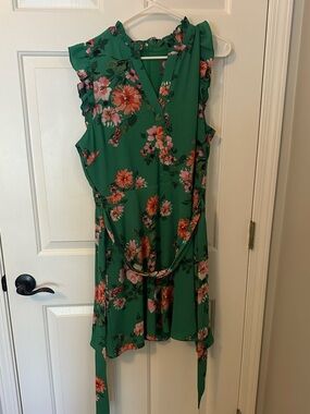 Vince Camuto Green Floral Dress